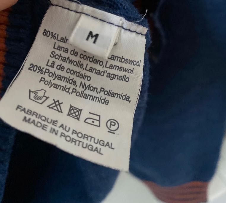 Encore Sweden Męski granatowy sweter wool lambswool wełna jagnięca
