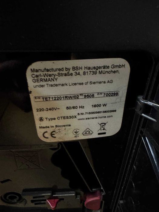 Siemens EQ7 Plus ekspres do kawy ciśnieniowy