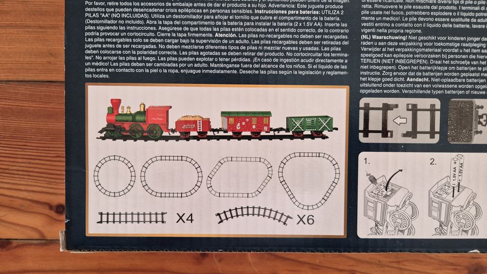 Kolejka elektryczna pociąg świąteczny z oświetleniem i dzwiękiem