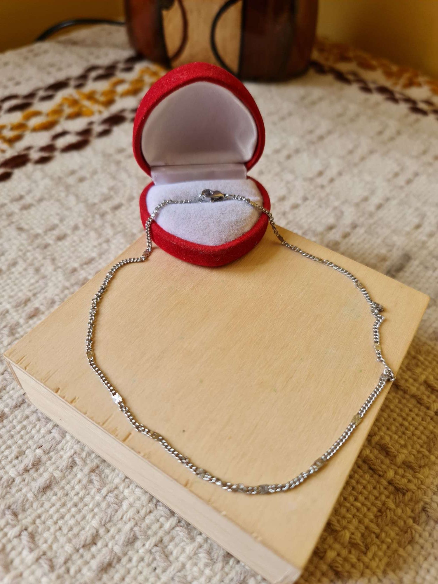 Krótki łańcuszek choker łańcuszek stal nierdzewna dusik kolor srebrny