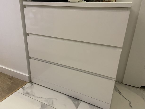 Komoda Ikea Malm biała połysk 3 szuflady