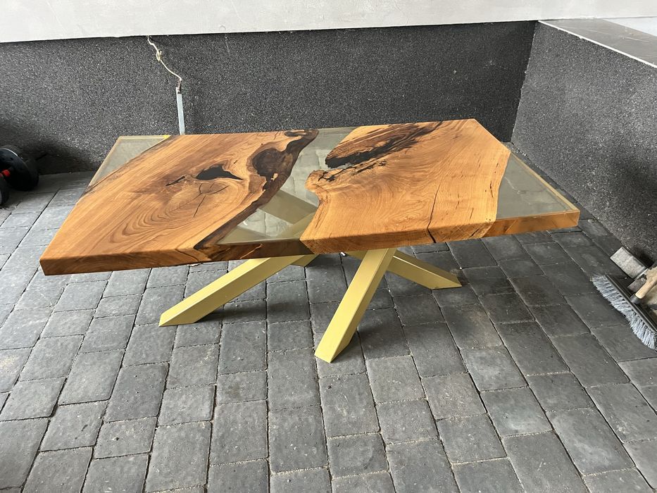 Stolik kawowy z dębu i żywicy – Malita Just Wood