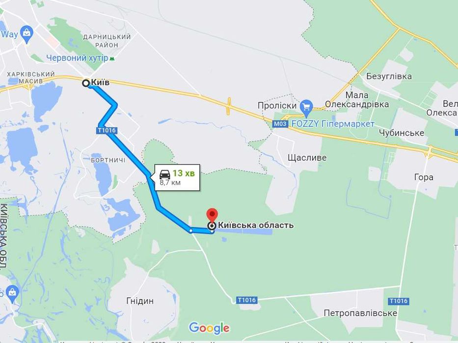 Бортничі-Гнідин Земельна ділянка 2Га під промисловість