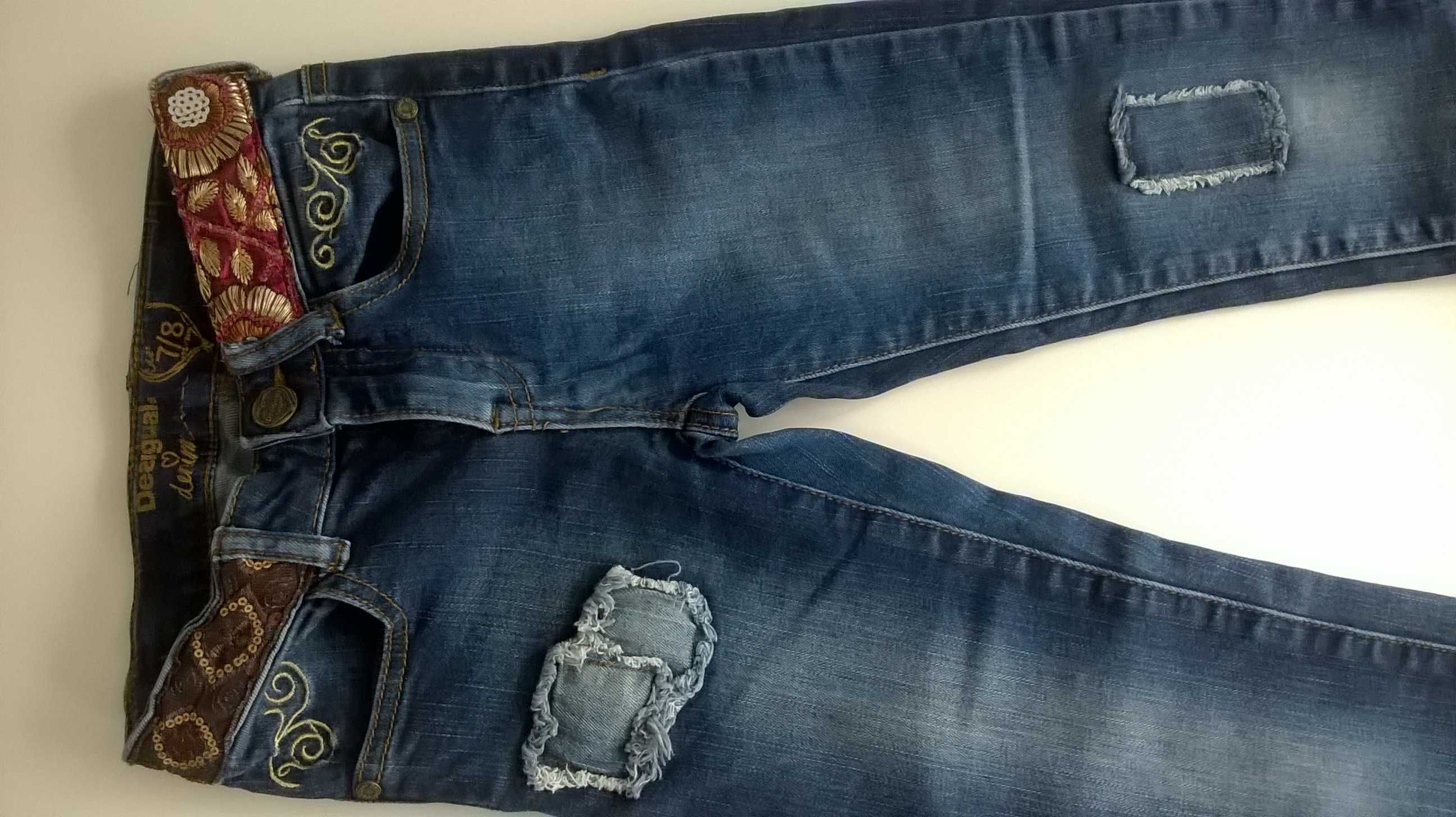 Desigual denim jeans spodnie dla dziewczynki 5-6 lat