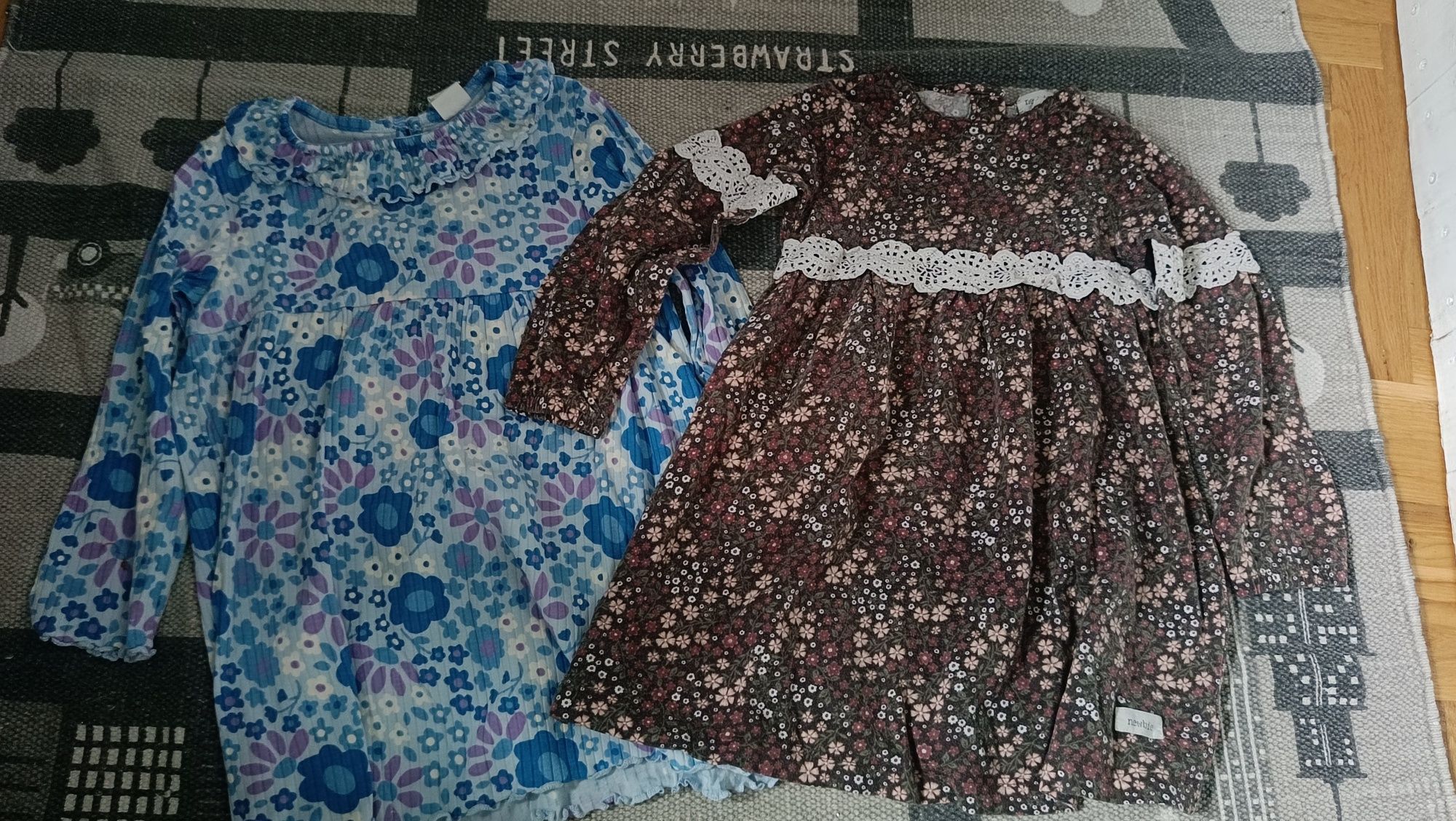 Sukienka sukienki dla dziewczynki kwiatowe kwiaty hm newbie 92 98