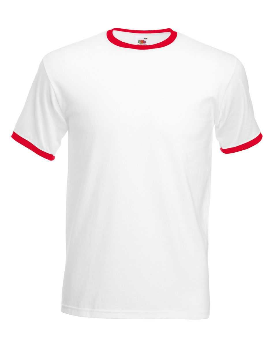 T-shirt, koszulka męska kolor biały/czerwony (Warszawa)