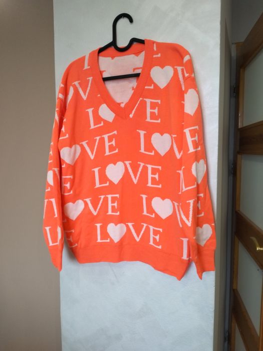 Kataliński sweter neonowy pomarańczowy biust do 100 cm