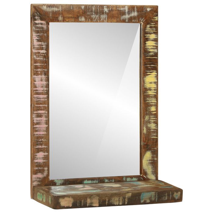 Vidaxl Lustro Łazienkowe 50X22X70 Cm Z Litego Drewna Z Odzysku