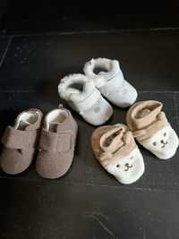 3 pary bucików niemowlęcych niechodki H&M