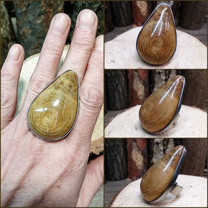 pierścionek drewniany rękodzieło artystyczne handmade