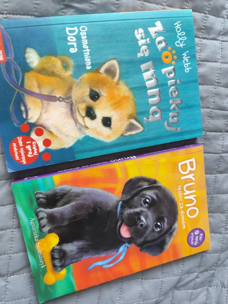 Dwie książki książeczki dla dziecka zaopiekuj się mną i Bruno pieski