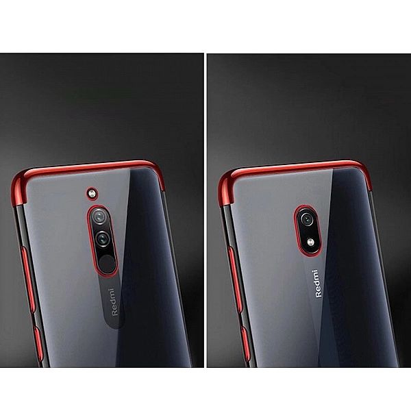 Żelowy pokrowiec etui z metaliczną ramką do Xiaomi Redmi 8a niebieski