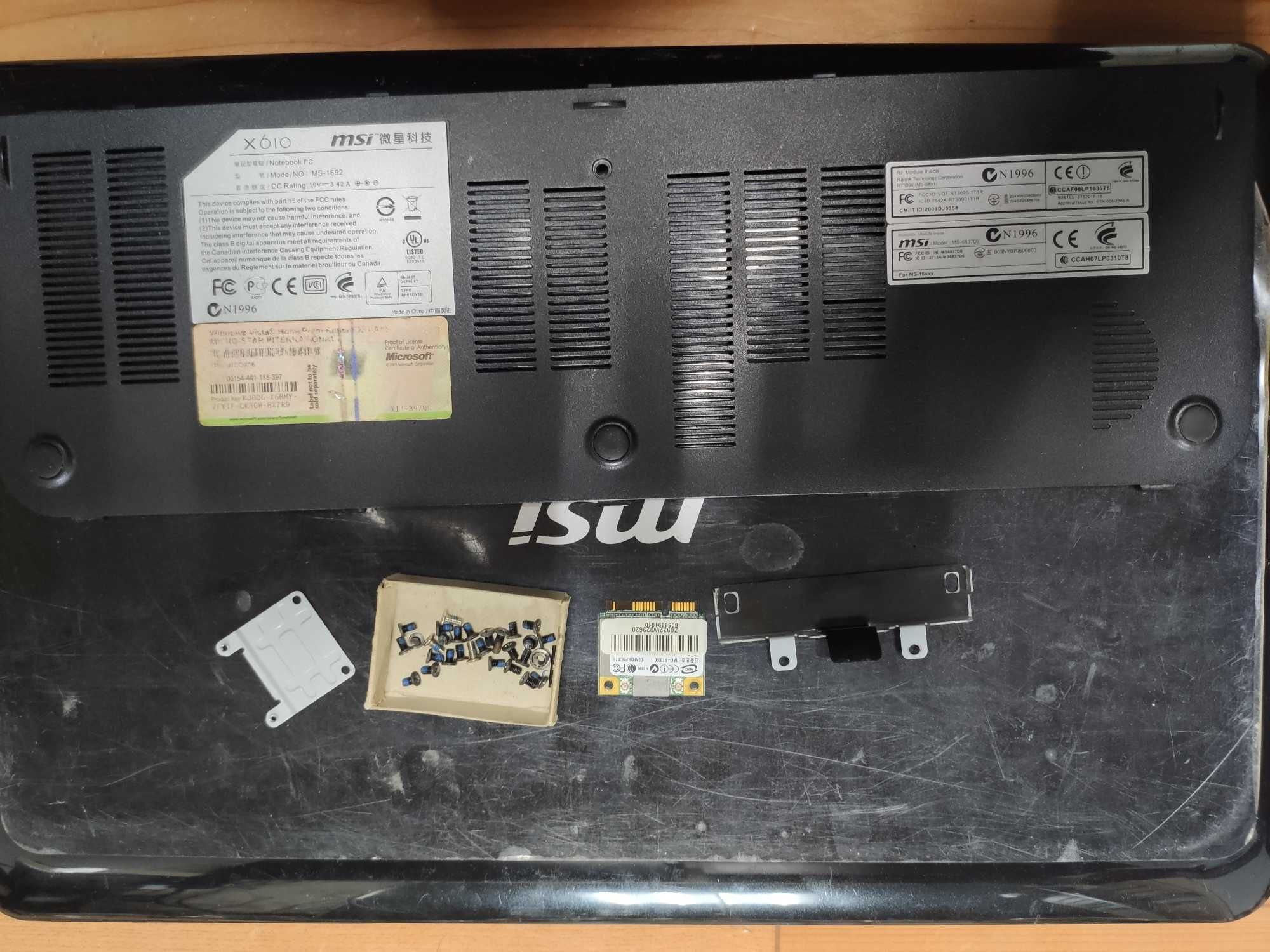 Ноутбук MSI X610 (X610-008UA) под разборку