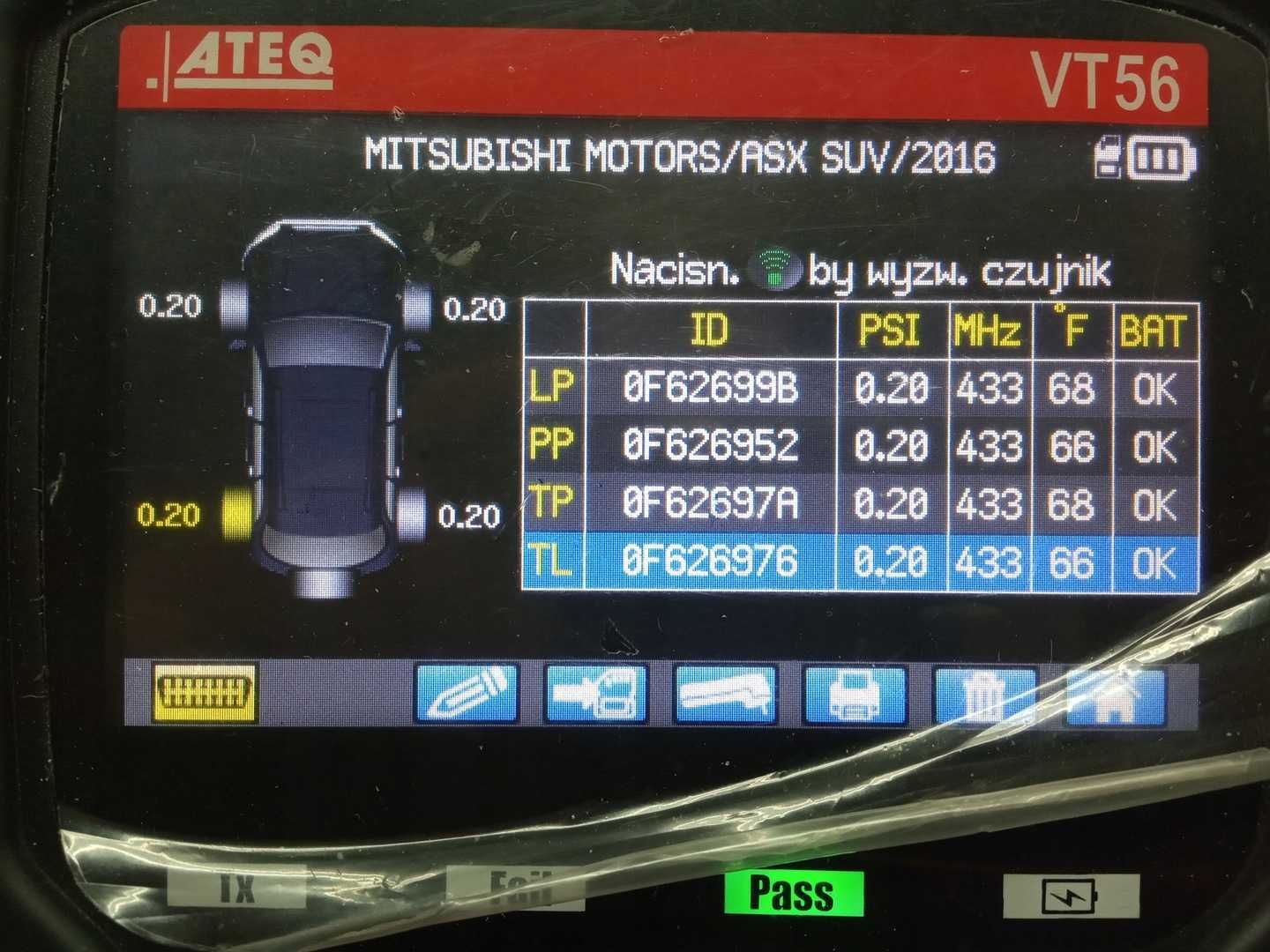1x czujnik ciśnienia TPMS MITSUBISHI OUTLANDER ASX 4250C477