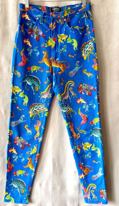 #Versace, Spodnie, Jeans, Couture, Kolor, Print, Rozmiar M