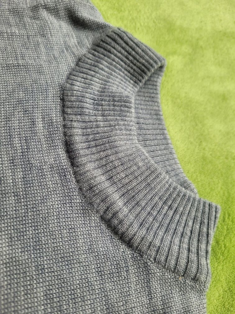 Sweter merino 100proc r 134 140 wełna termiczny sweterek gruby nowy