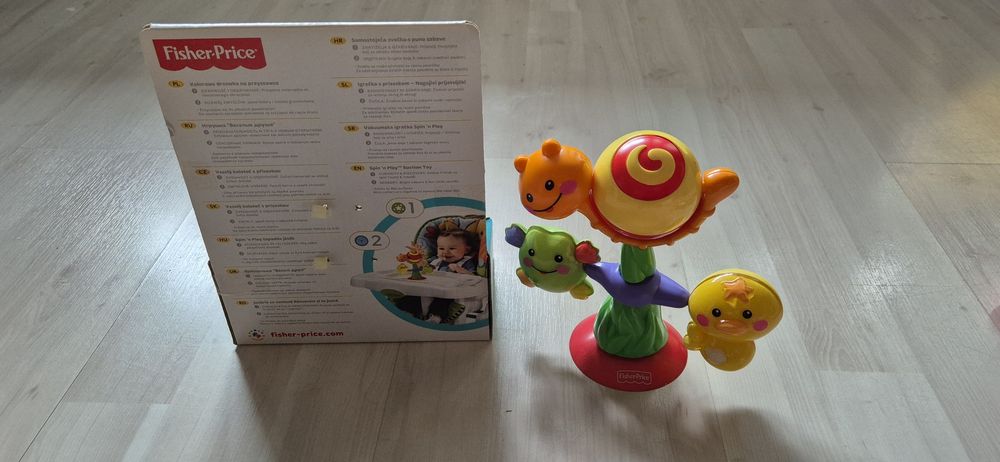 Fisher Price kolorowe drzewko na przyssawce + inne grzechotki. Zestaw.