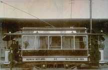 Pocztówka Tramwaj wagon Herbrand GE58 Łódź 1909 rok
