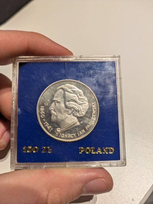 100 zł IGNACY JAN PADEREWSKI 1975 rok srebro