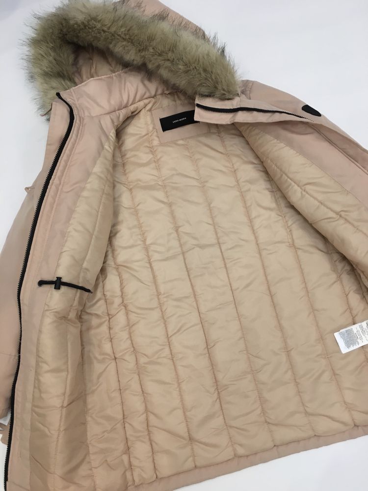 Парка нюдова Vero Moda рожева куртка тепла розмір S/М пудрова