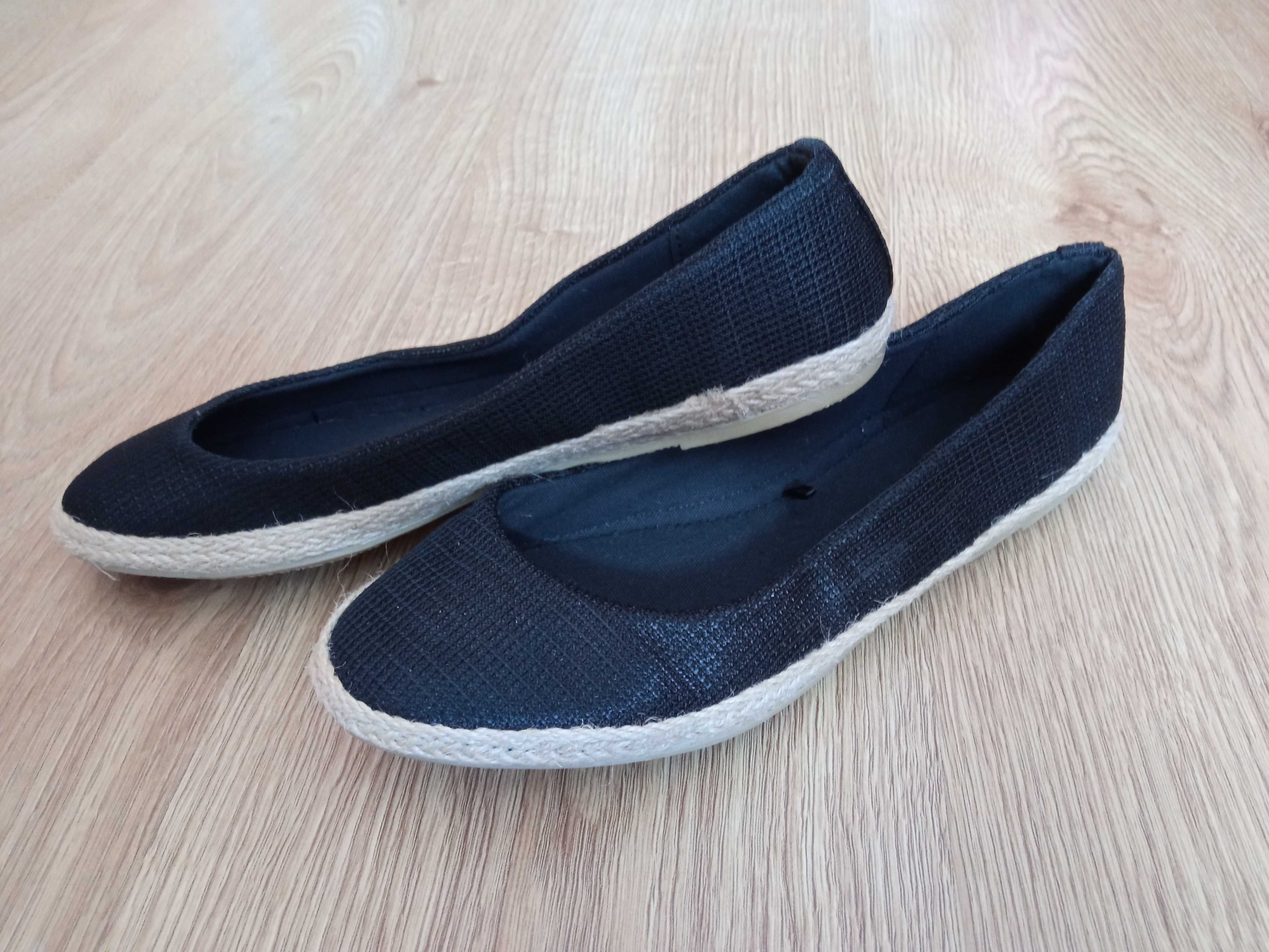 Czarne nowe espadryle. Rozmiar 39