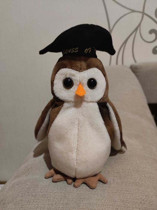 Іграшка совеня, сова вінтаж Ty Beanie Babies Wise Owl Class of '98
