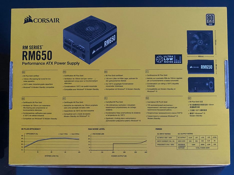 Fonte modular Corsair RM650 Gold