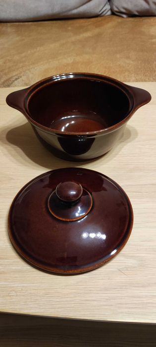 Nowa Smalcówka Garnek z przykrywką ceramika Bolesławiec ok. 2l