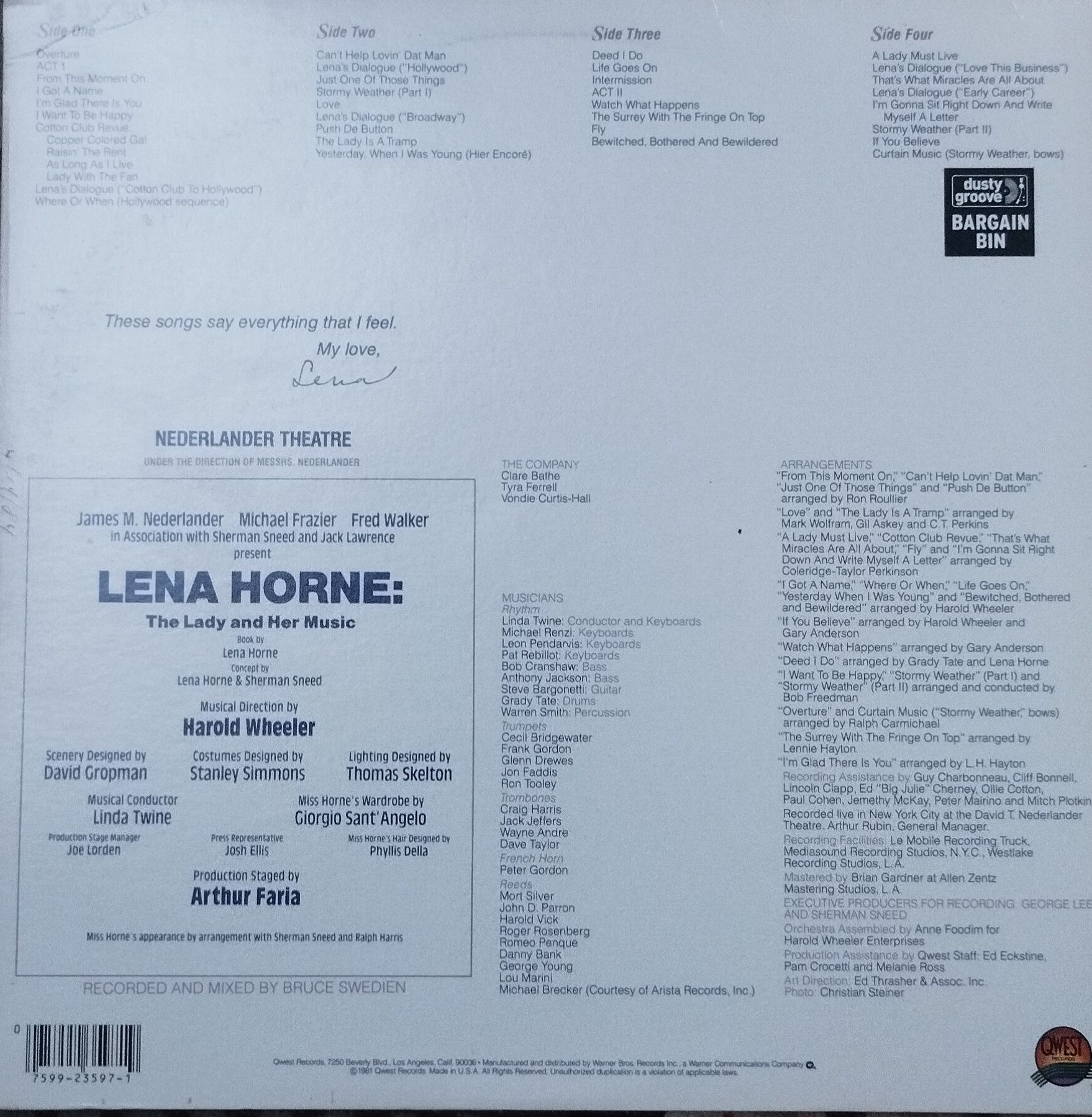 Продам виниловую пластинку Lena Horne – Lena Horne: The Lady And Her M