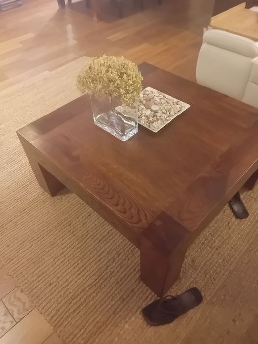 Krzesła do jadalni 6 szt. + stół kawowy z litego dębu