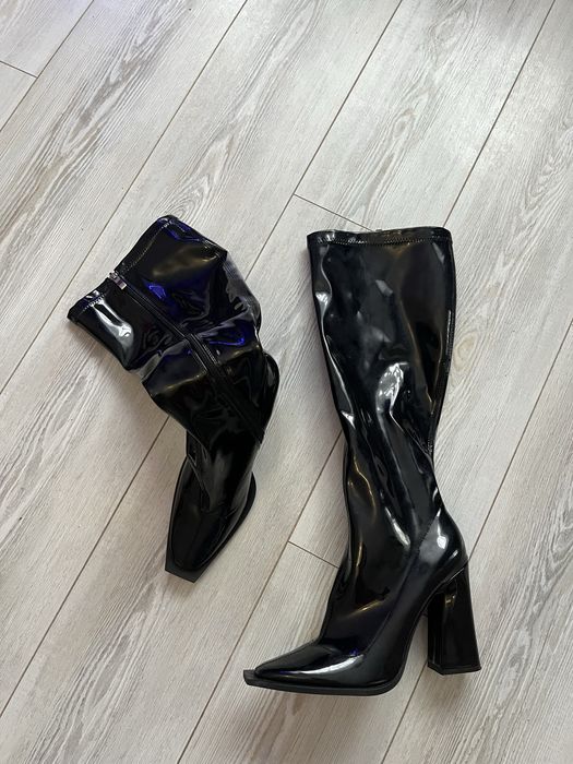 Латексна сукня oh polly і латексні нові ботфорти