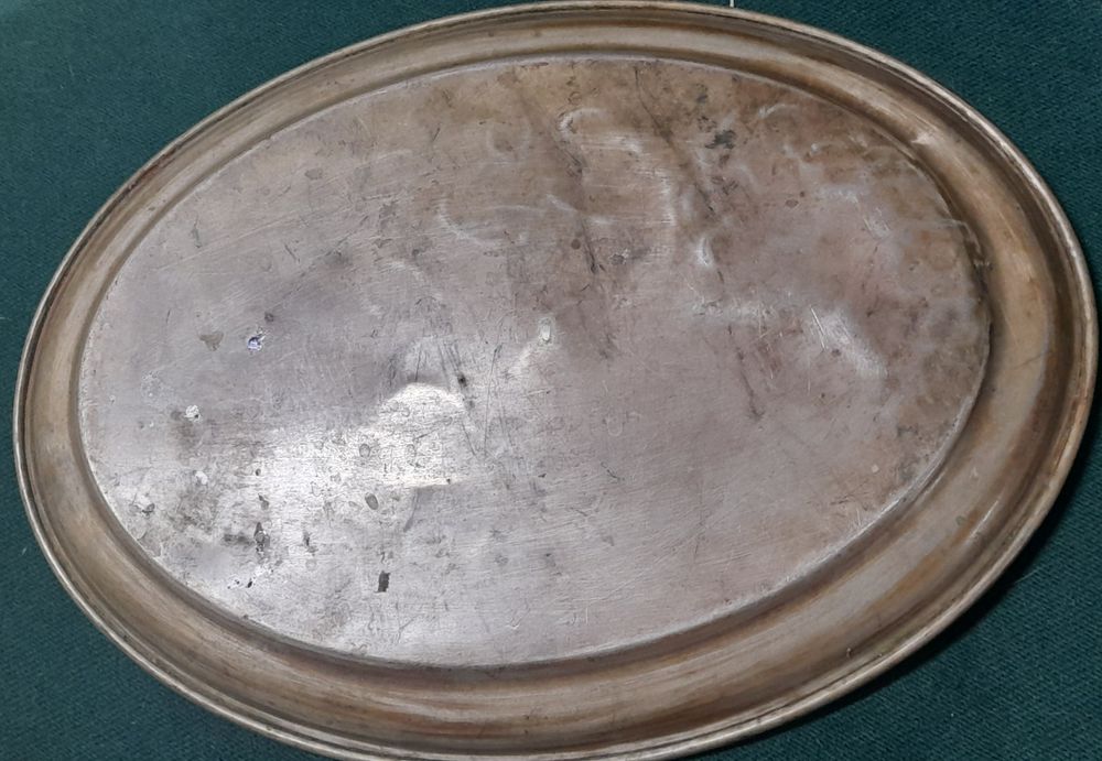 Przedwojenna posrebrzana patera taca