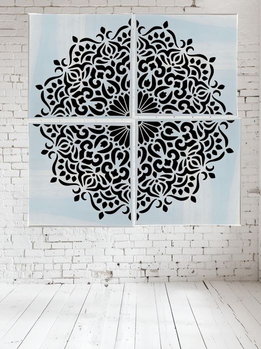 Szablon Mandala -wzór 60x60cm szablon 30x30cm, malarski tynk ozdobny,