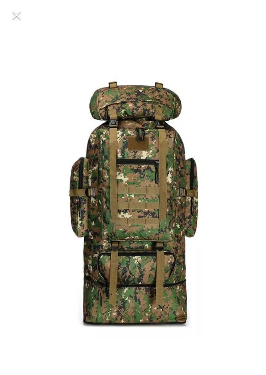 Рюкзак тактический 80 л +10 военный камуфляжный пиксель Хаки каркасный