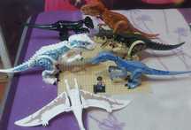 Klocki figurki dinozaury jurrasic world/park t rex indominus itp