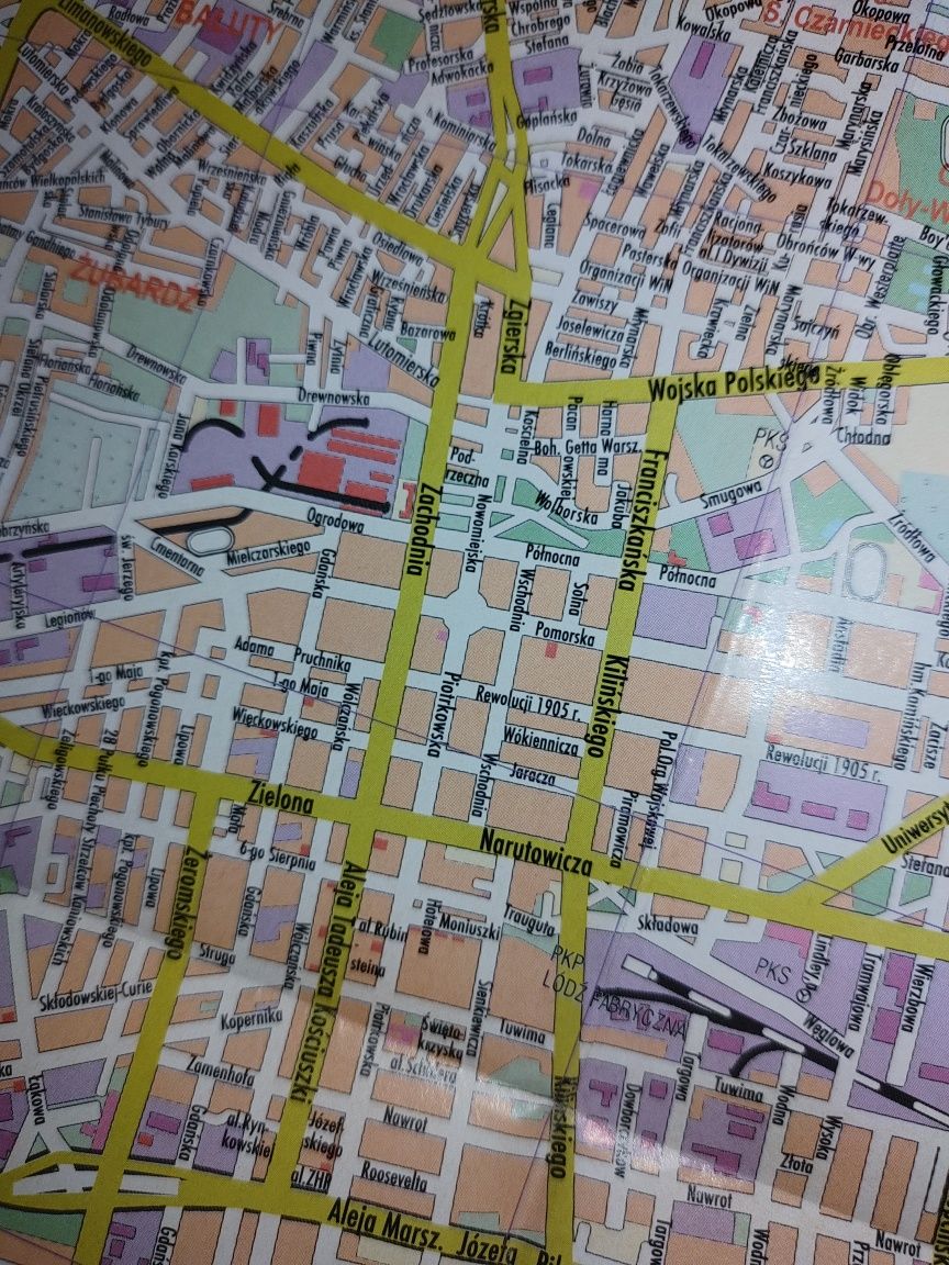 Mapa plan miasta Łódź