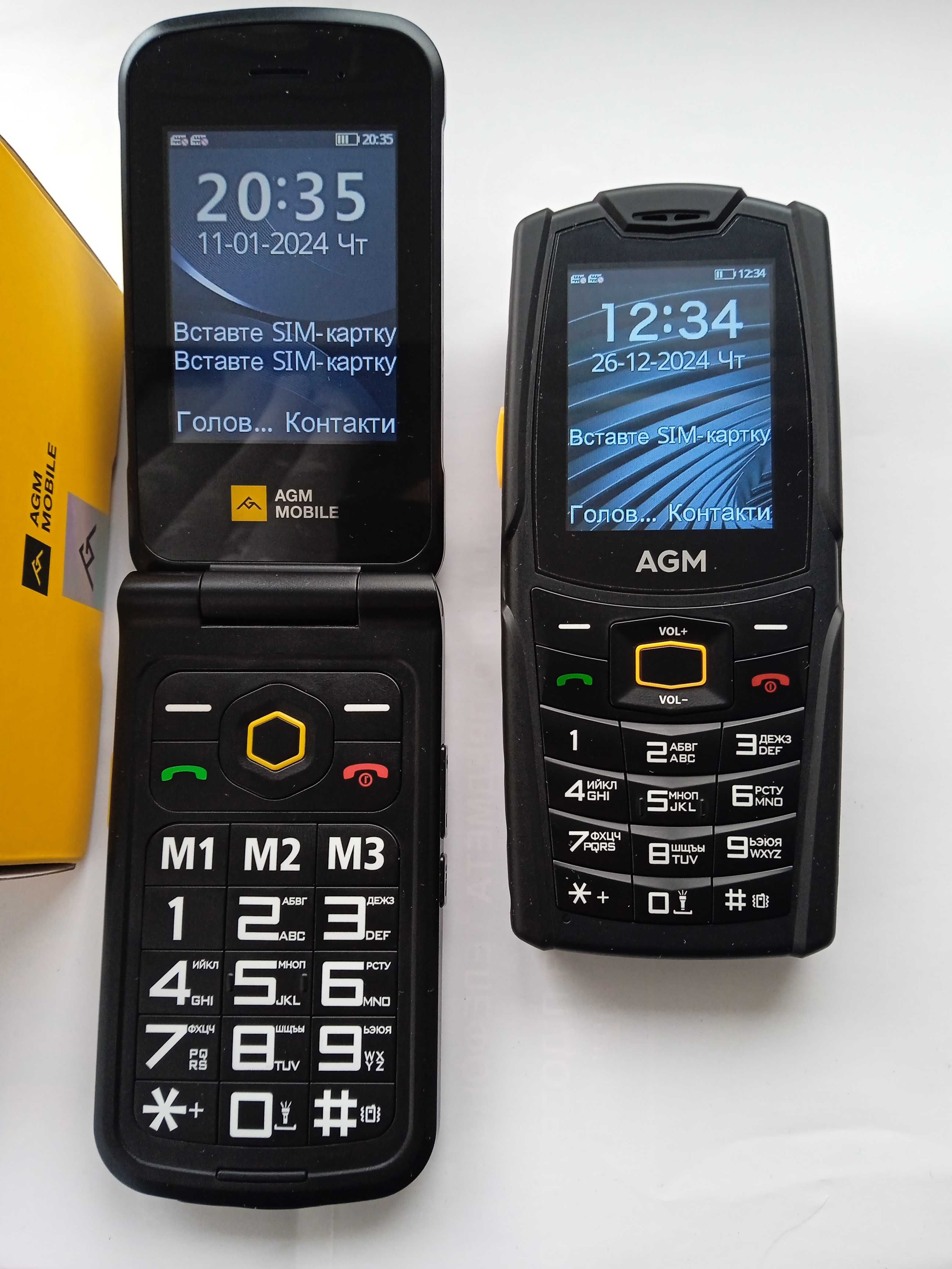 AGM PRO кнопковий та AGM M8 Flip телефон розкладушка AGM M6 М7 М9
