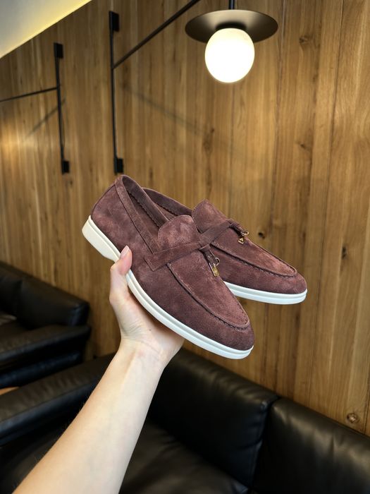 Трендові зручні лофери Loro Piana Lady Summer Walk Chocolate