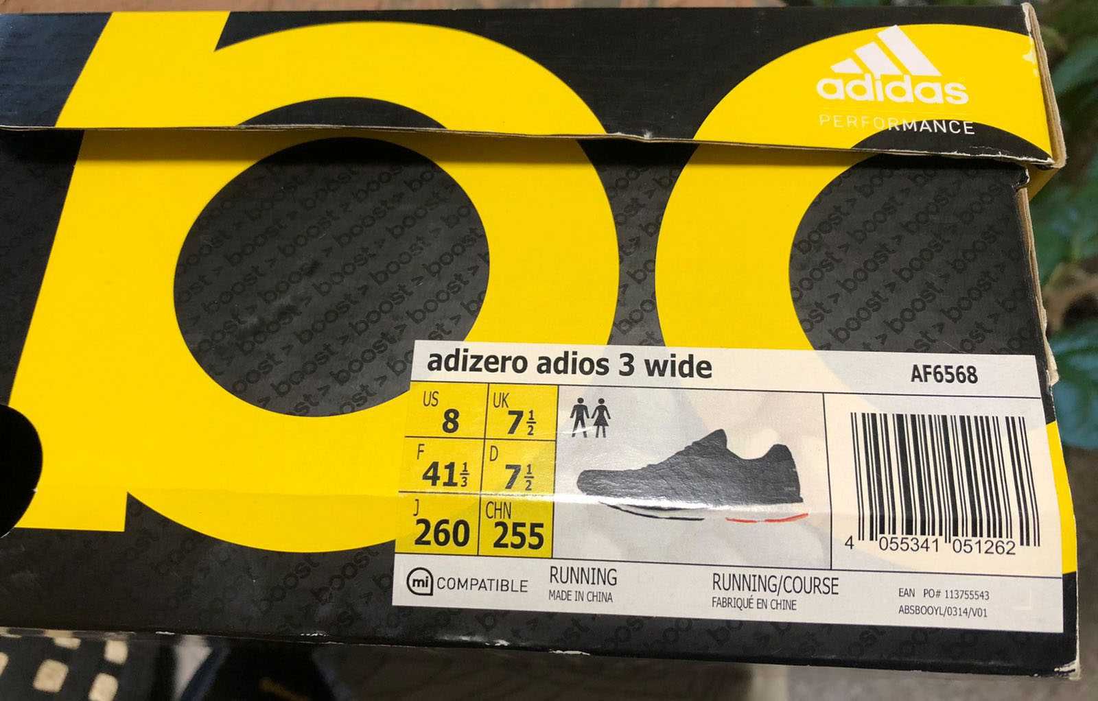 Кросівки бігові Adidas Adizero Adios 3 wide