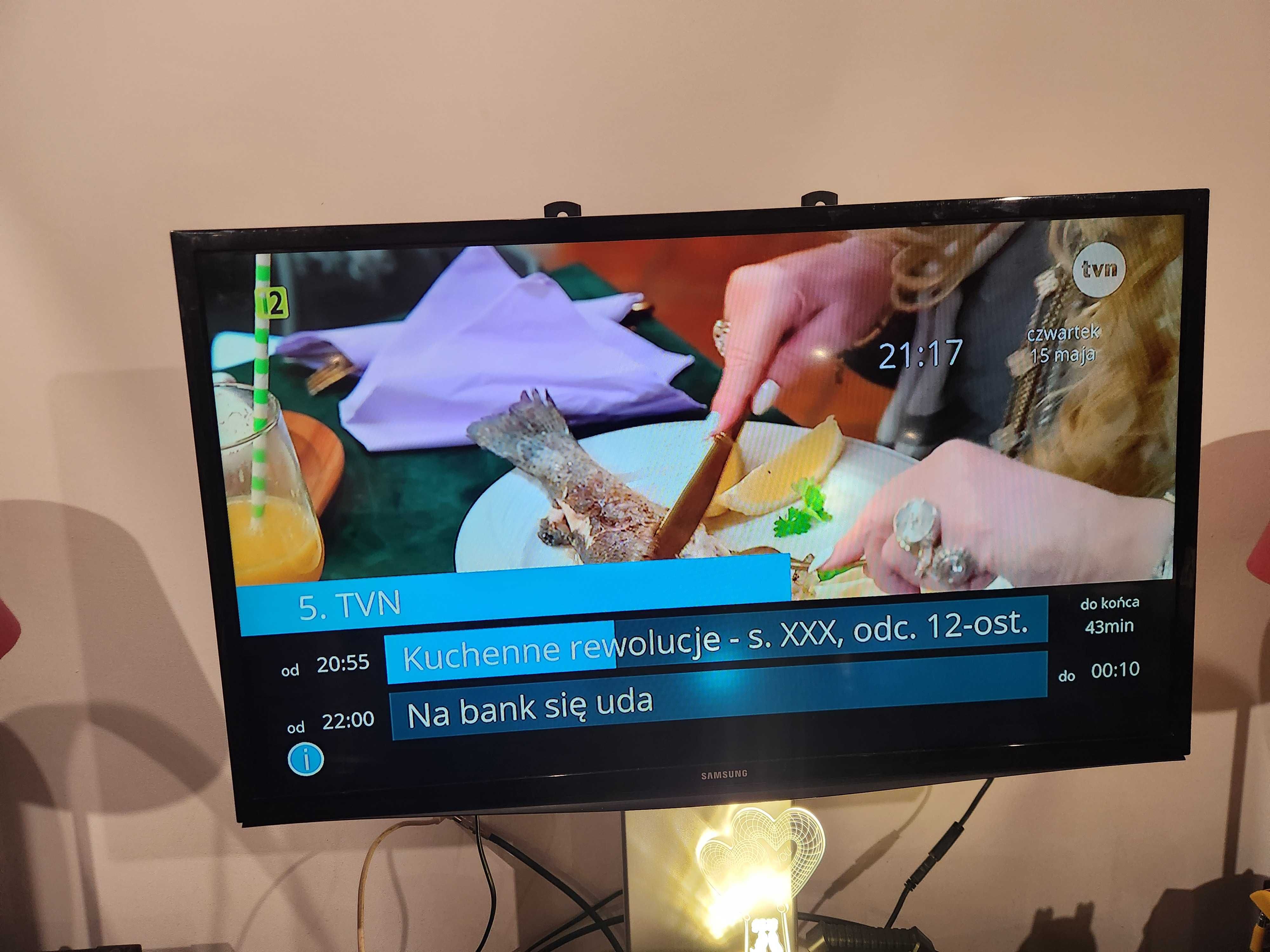 PŁASKI TELEWIZOR SAMUSNG 32 cale UE32H4000 + dekoder DVB-T2 zestaw!