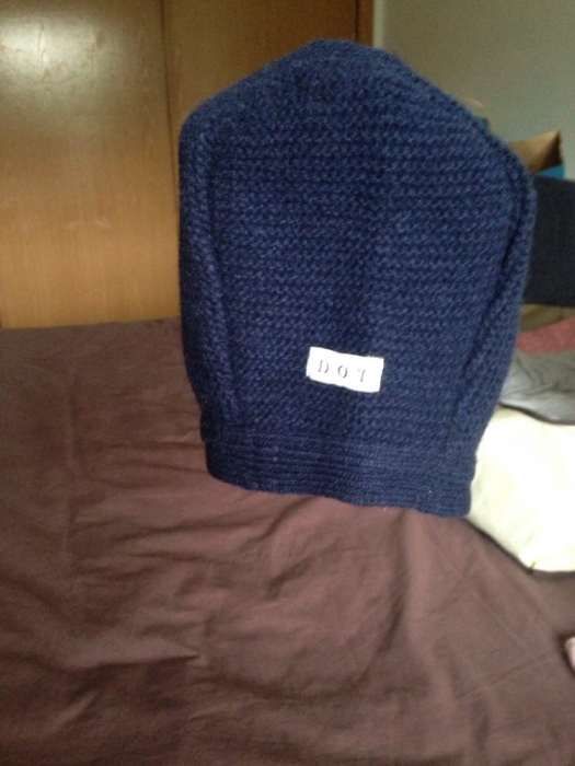 Gorro touca em lã com pompons azul e rosa 6/12meses - DOT