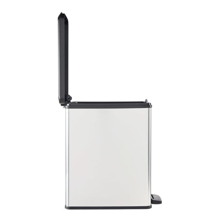 Curver Kosz Na Śmieci Z Pedałem Deco, Owalny, 25 L, Srebrny