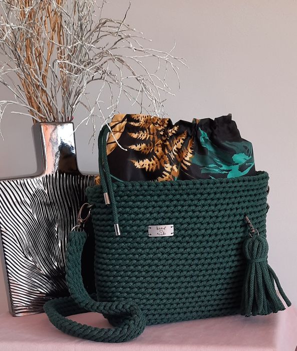 Torebka listonoszka butelkowa zieleń