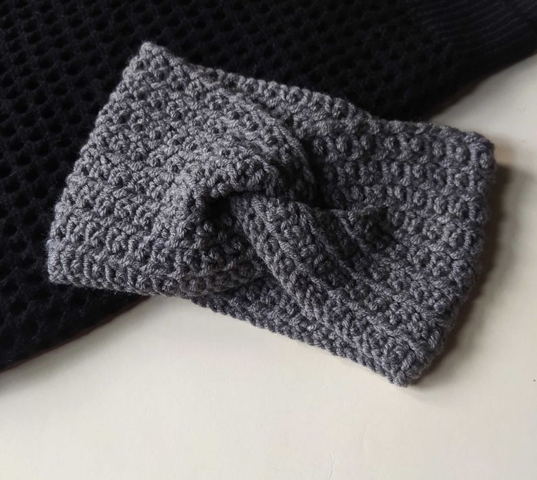 Szydełkowa Opaska Twist Przeplatana Handmade