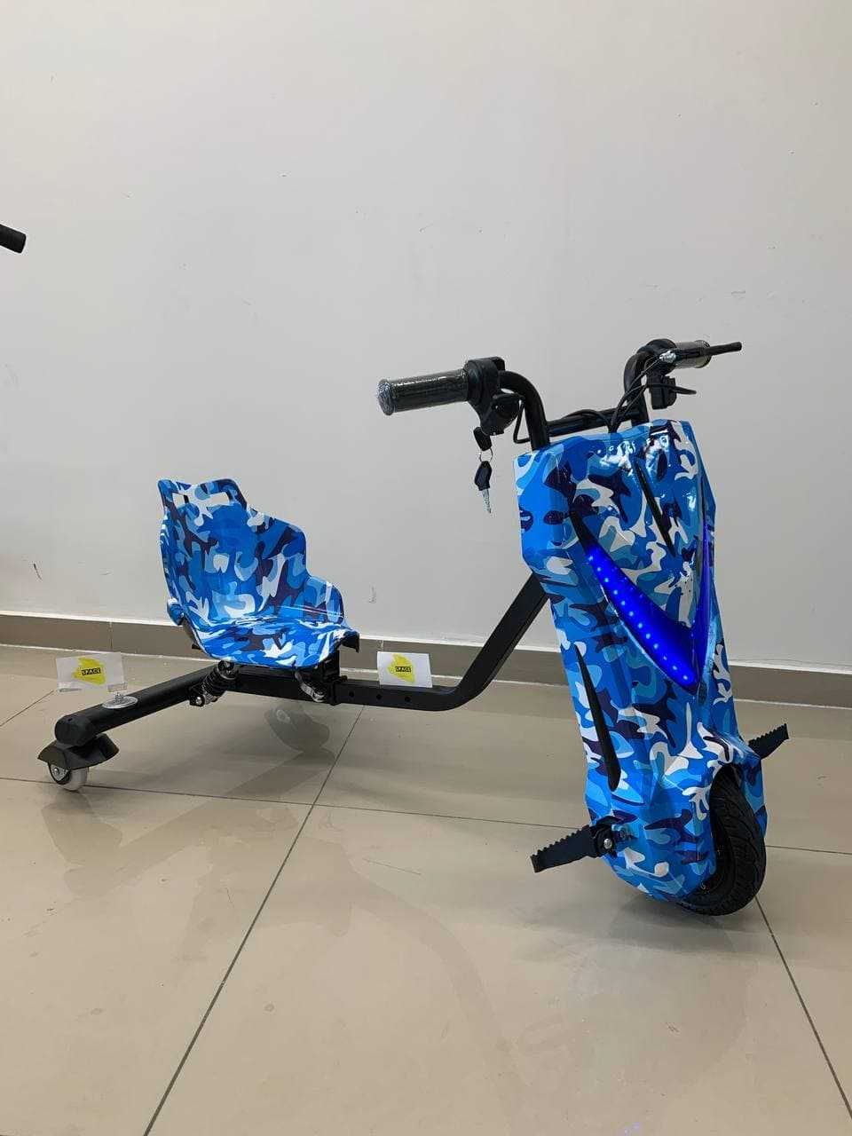Дрифт-карт элеткроскутер Windtech Drift Cart голубой мелитари
