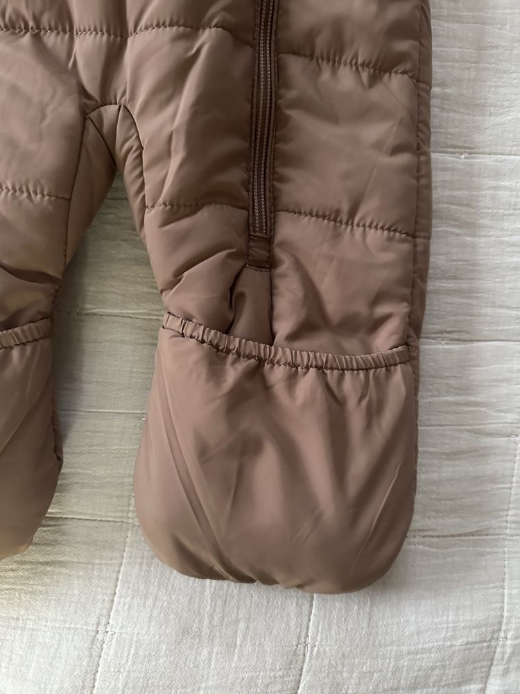 Nowy bez metki kombinezon zimowy 68 cm karmelowy unisex