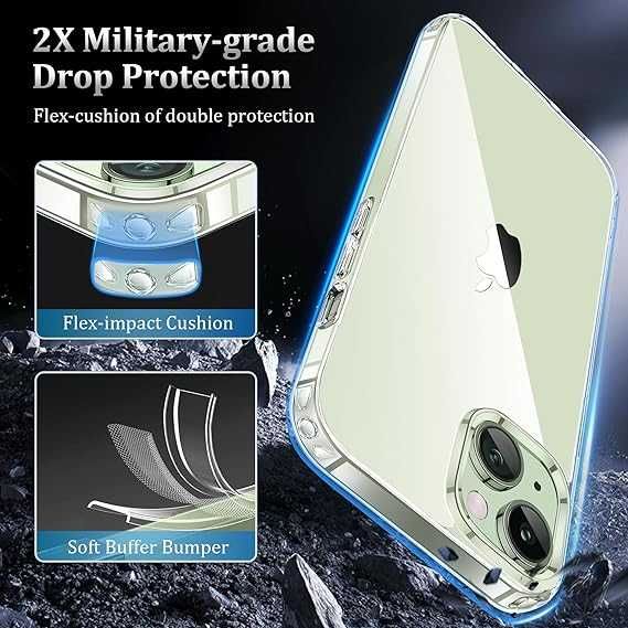 Przezroczyste etui do iPhone 15 + 2 szt szyby na ekran