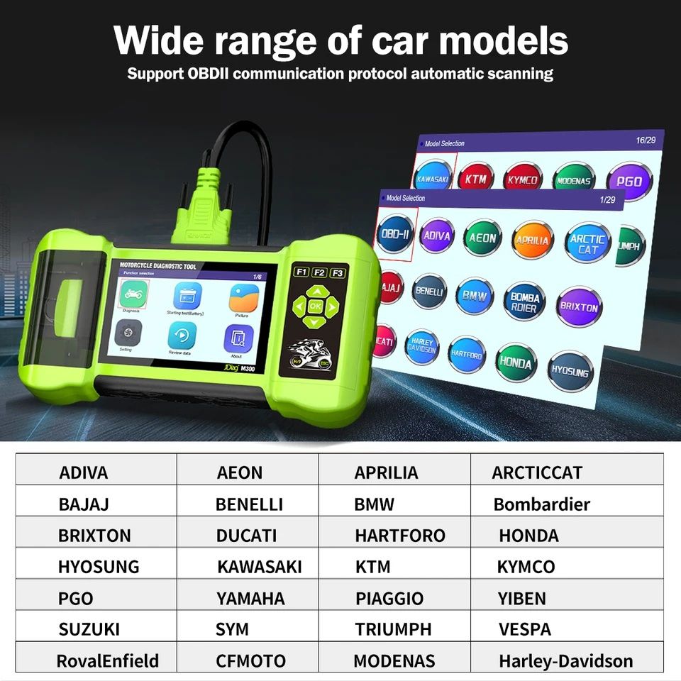 Máquina diagnostico profissional moto motociclo jdiag m300