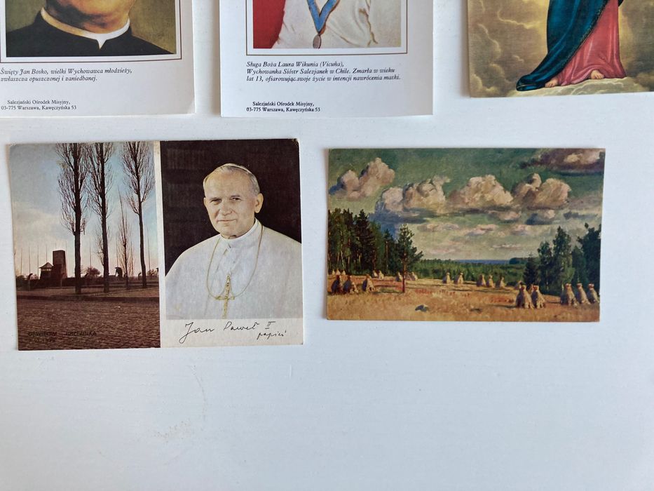 stare kartki pocztowe, obrazki religijne