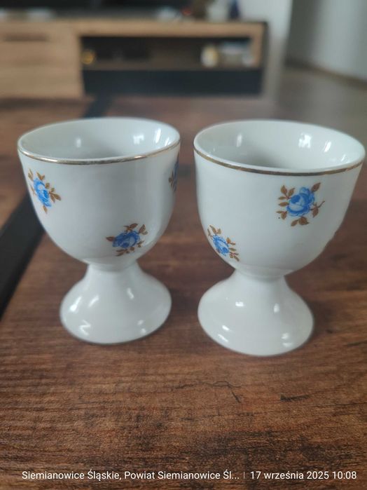Kieliszki na jajka porcelanowe podstawki